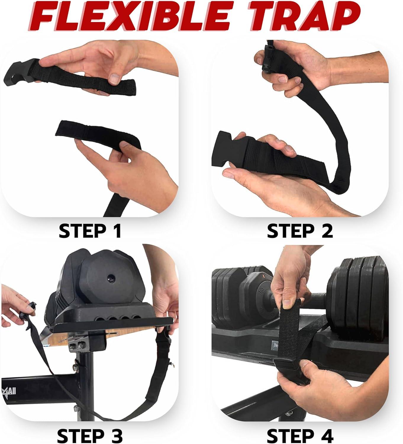 Yes4All Adjustable Dumbbell Stand – 160 Pound Capacity, Spotter Rack & Weight Rack with Strap, Easy Storage & Safety(A. Adjustable Dumbbell Stand)