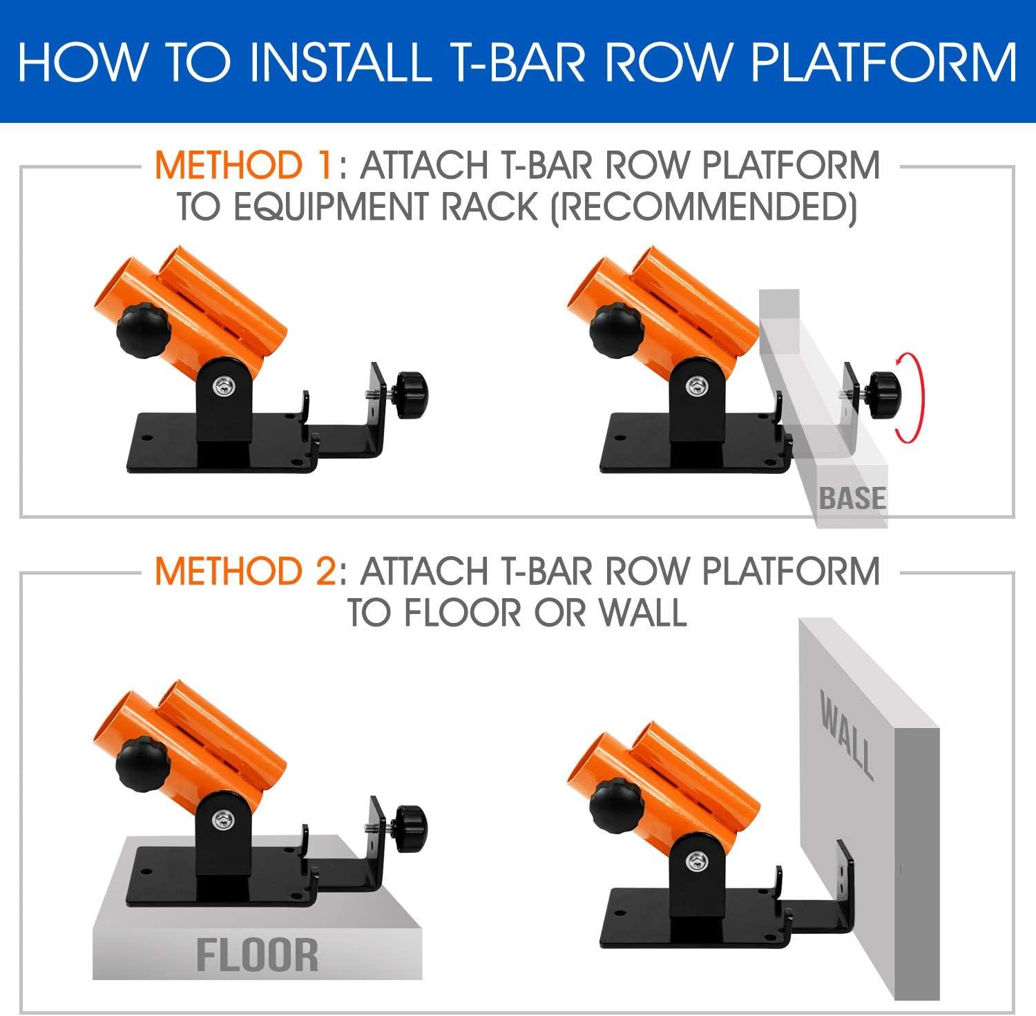 Yes4All Exercise Machine Adjustable T Bar Row Attachment, D Row Handle/Landmine Handle Attachment with Textured Rubber Handles