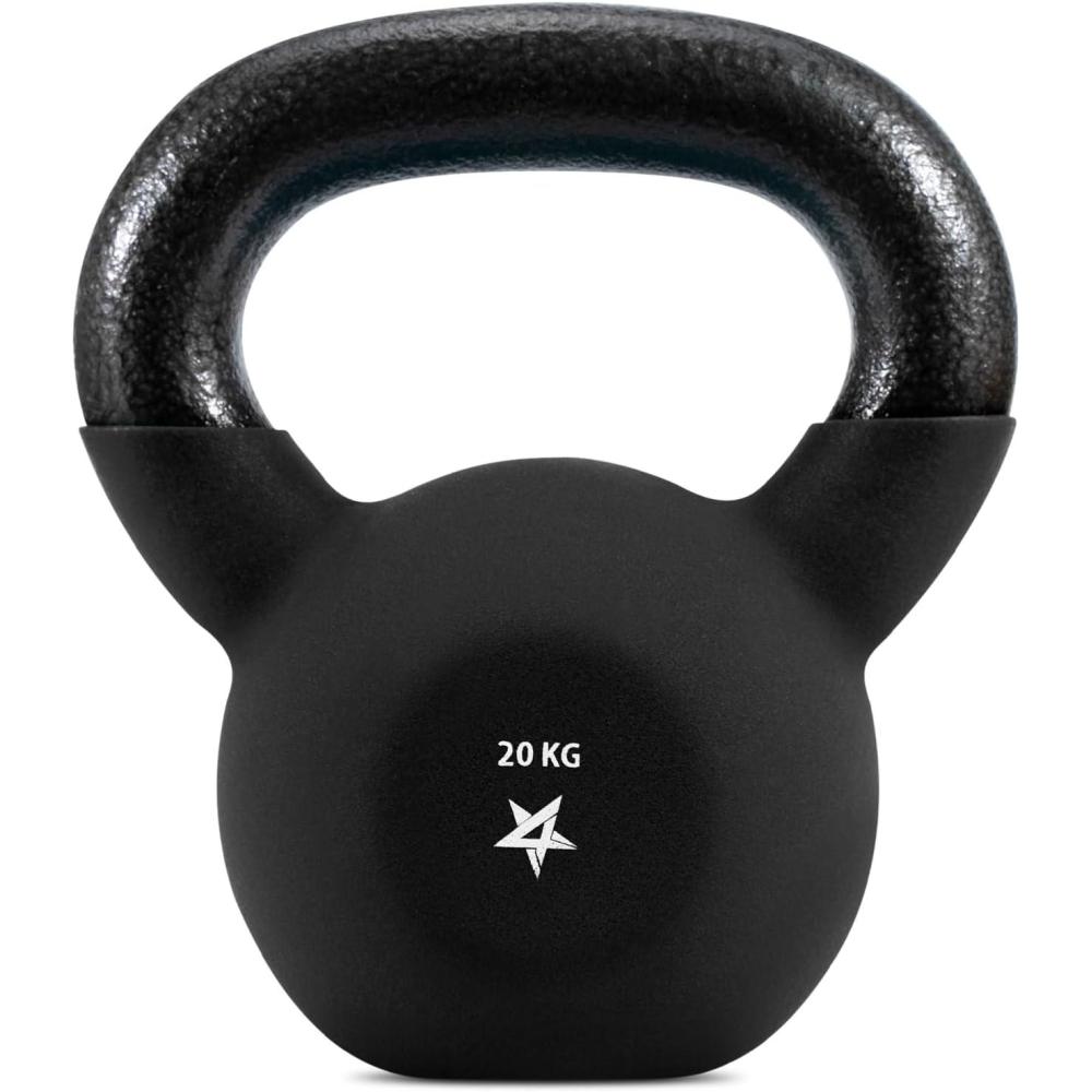 Yes4All 2-20kg Neoprene Coated Cast Iron Kettlebell, Kettle Bell Weight Sets for Home Gym Fitness & Weight Training – Multicolor Kettlebells(H. 20 kg)