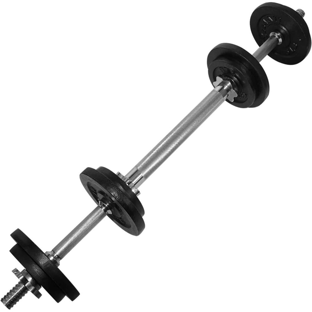 Yes4All Adjustable Dumbbell Set with Weight Plates/Connector – Exercise & Workout Equipment – Size Options 40lbs to 200lbs(D. Barbell 40LB or 20LB Dumbbell Pair)