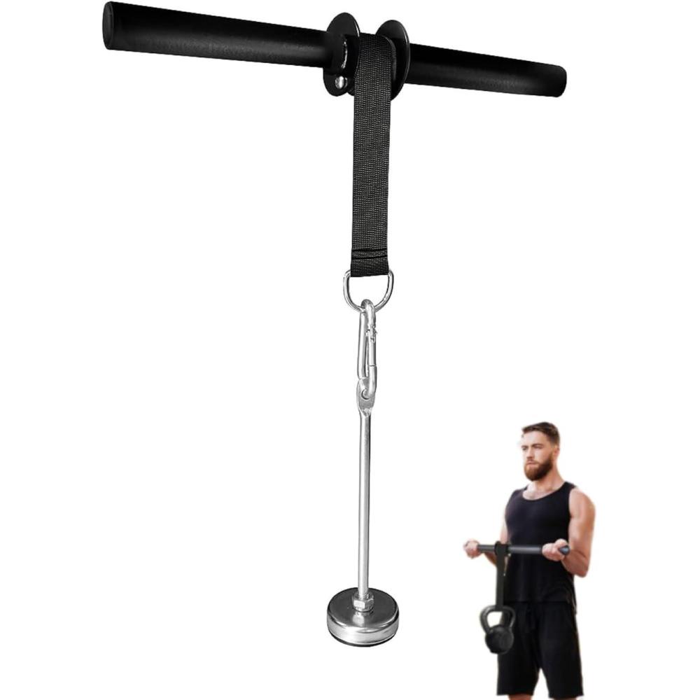 Yes4All Wrist and Forearm Blaster – Wrist Roller & Forearm Roller for Training, Workout – Wrist/Arm Blaster – Fit 1-inch Standard & 2-inch Olympic Weight Plates(D. Strap – Black)