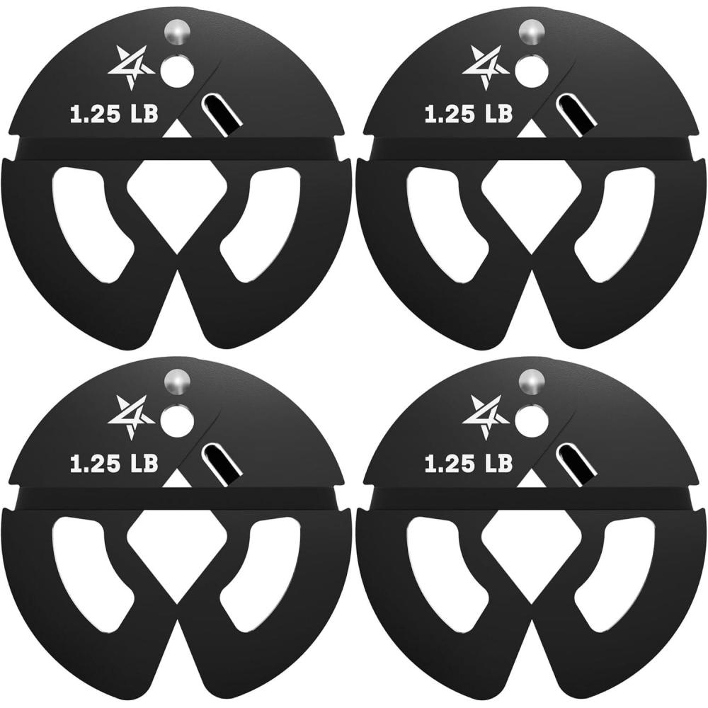 Yes4All Fractional Weight Plates Set, Available In Steel And Rubber, Set of 2/4/6 Plates in 1.25LB, 2.5LB, or 5LB Sizes, Micro Change Plates for Dumbbell and Olympic Barbell Weightlifting(B. 1.25LB x 4pcs (Steel))
