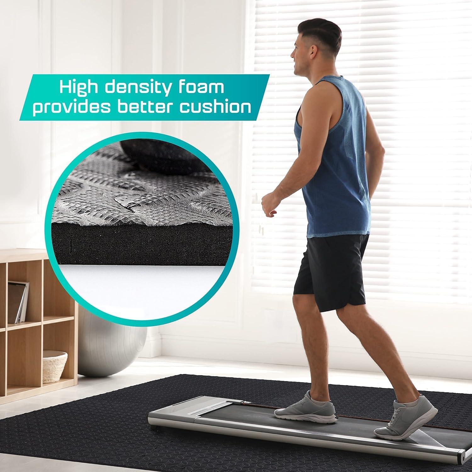 Yes4All 12,16,36 SQ.FT Puzzle Exercise Mat for Home Gym, EVA Interlocking Foam Floor Tiles with Border for Workout Equipment(A’. Interlocking Exercise Mat – Black – 12pcs)