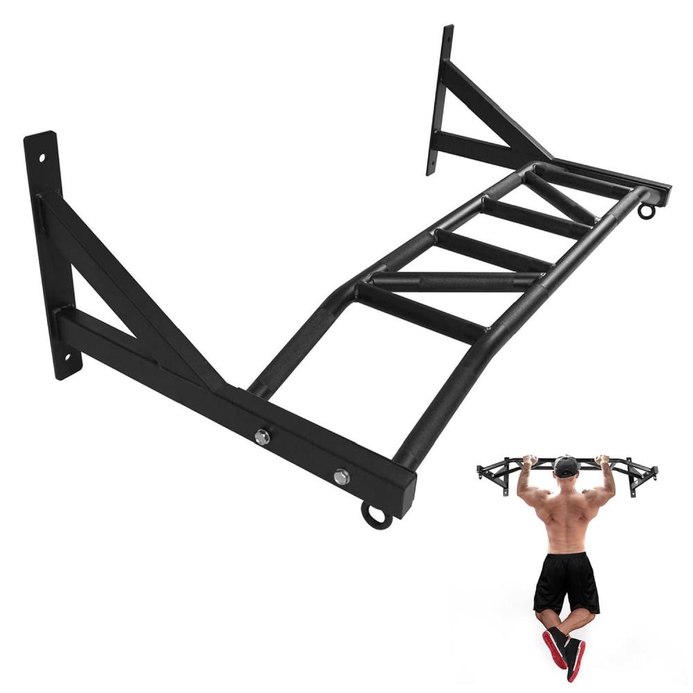 Yes4All Heavy Duty Wall Mounted Pull Up Bar – Multi-Grip Pull Ups / Pull Up Bar Ceiling Mount / Joist Mount for Home Gym(D. Multi-Grip)