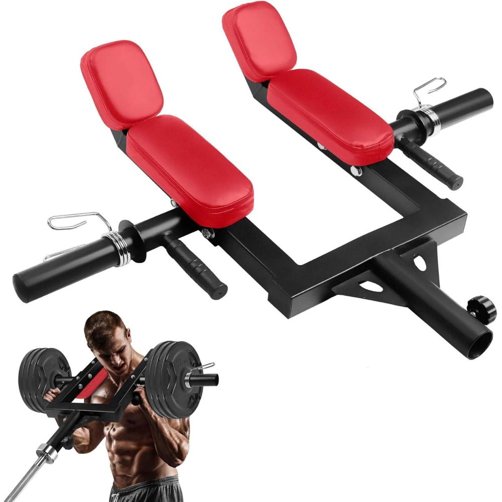 Yes4All Viking Press, Landmine Handle Attachment for 2-Inch Olympic Barbell – 3 Hand Grip Positions – Support Home Gym for Deadlift, Squat Workout, Increased Versatility(D. (Red) Viking Press Shoulder With Pad)