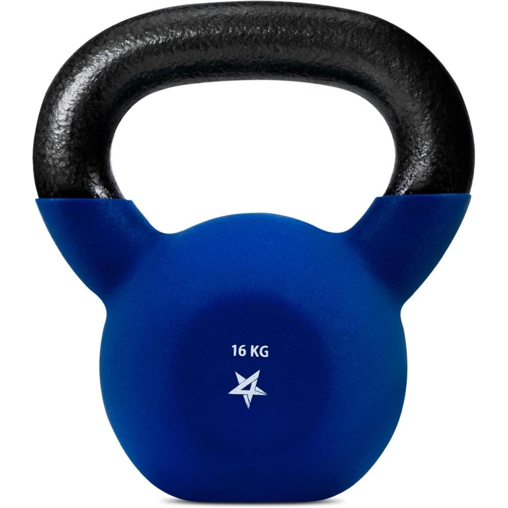 Yes4All 2-32kg Neoprene Coated/Powder Coated Kettlebells Cast Iron, Kettlebell Weight Sets for Home Gym Fitness & Weight Training(G. 16 kg)