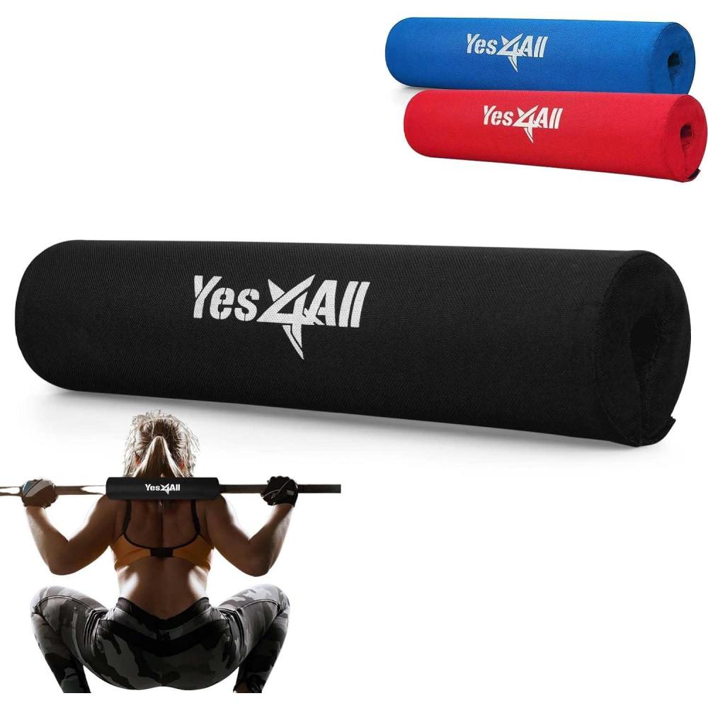 Yes4All Ergonomic Foam Bar Pad, Olympic Barbell Squat & Neck Pad for Squats, Hip Thrusts & Weight Lifting Bar(Black)