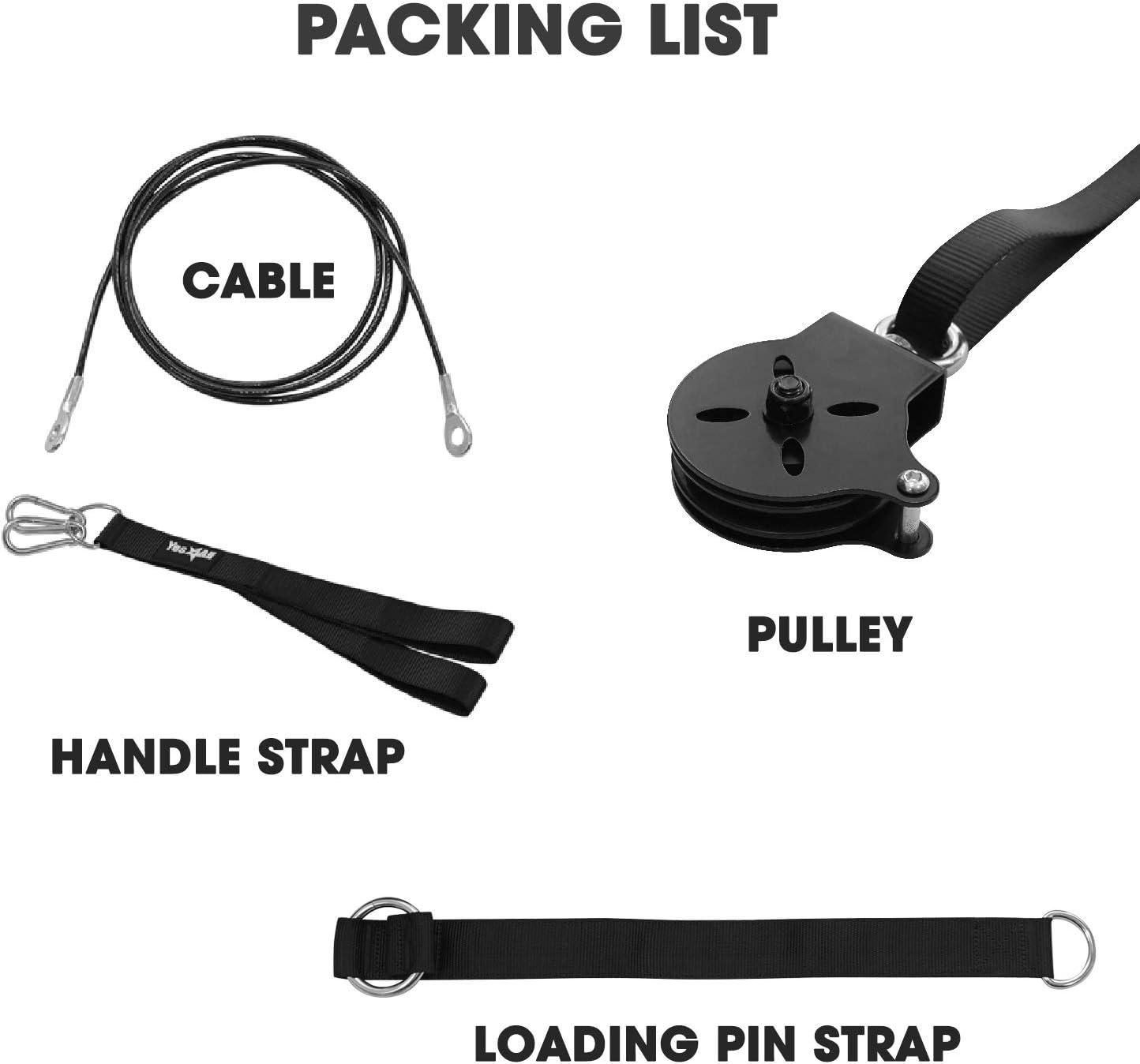 Yes4All Cable Pulley Attachment Single Set – 2-inch Olympic Bars Compatible LAT Pulldown Pulley & Home Gym Pulley