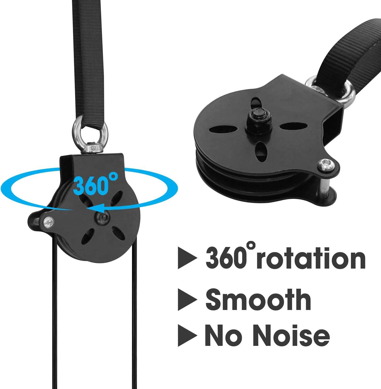 Yes4All Cable Pulley Attachment Single Set – 2-inch Olympic Bars Compatible LAT Pulldown Pulley & Home Gym Pulley