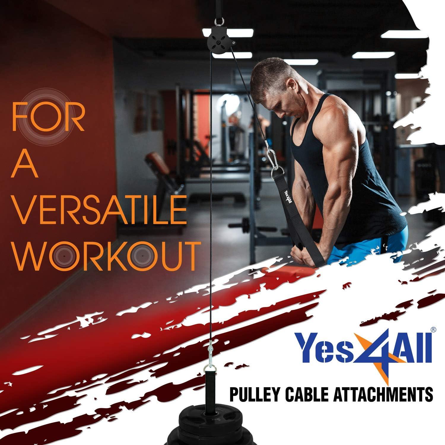 Yes4All Cable Pulley Attachment Single Set – 2-inch Olympic Bars Compatible LAT Pulldown Pulley & Home Gym Pulley