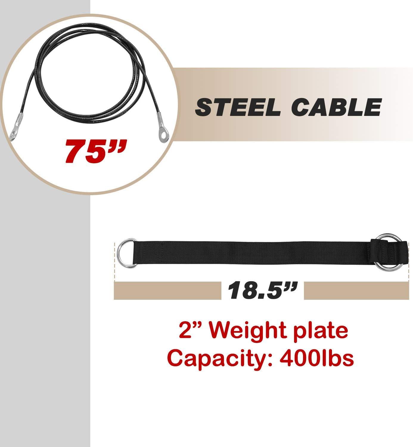 Yes4All Cable Pulley Attachment Single Set – 2-inch Olympic Bars Compatible LAT Pulldown Pulley & Home Gym Pulley