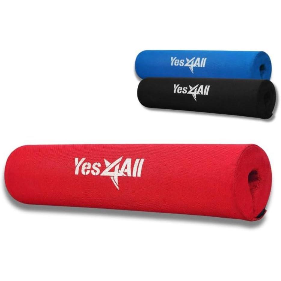 Yes4All Ergonomic Foam Bar Pad, Olympic Barbell Squat & Neck Pad for Squats, Hip Thrusts & Weight Lifting Bar(Red)