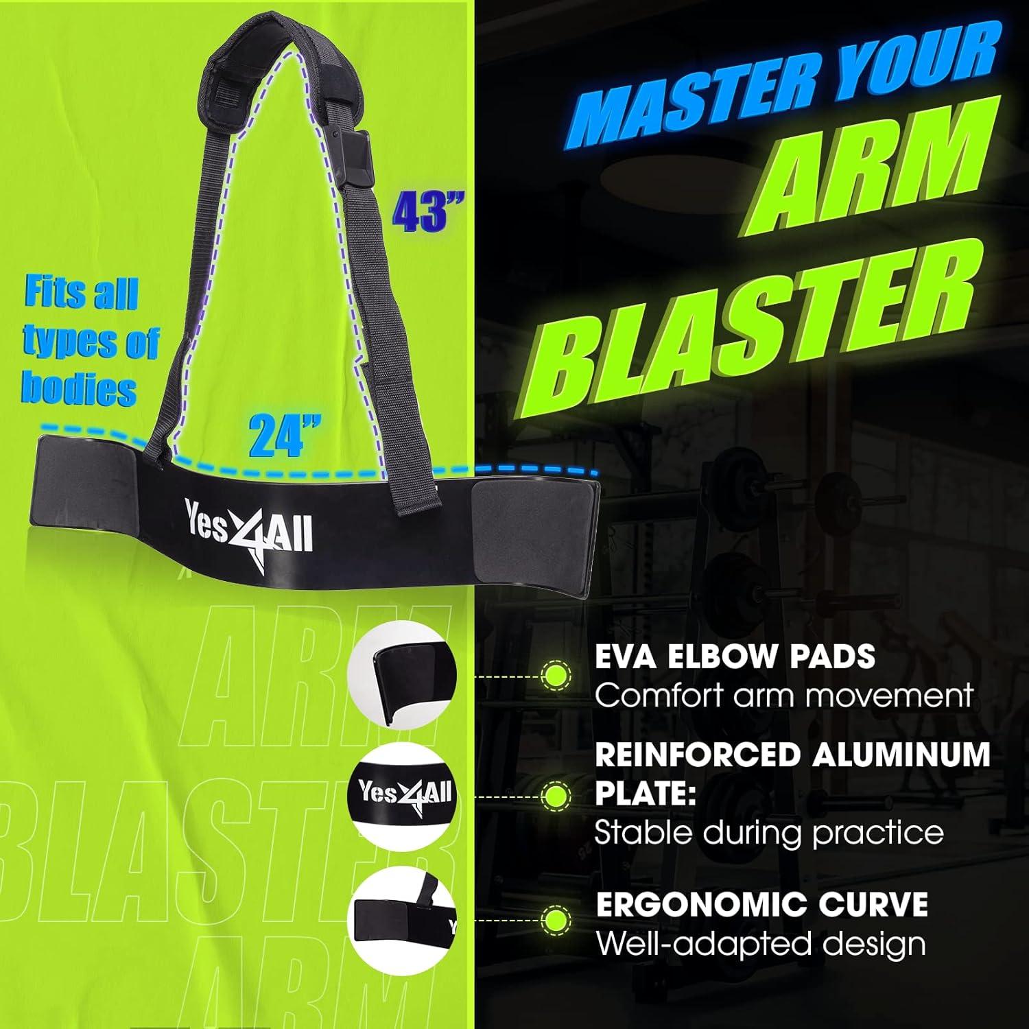 Yes4All Arm Blaster for Biceps & Triceps Dumbbells, 2-Layers Neck Cushion Bicep Curl Support Isolator for Body Building, Strength Training, and Muscle Gain