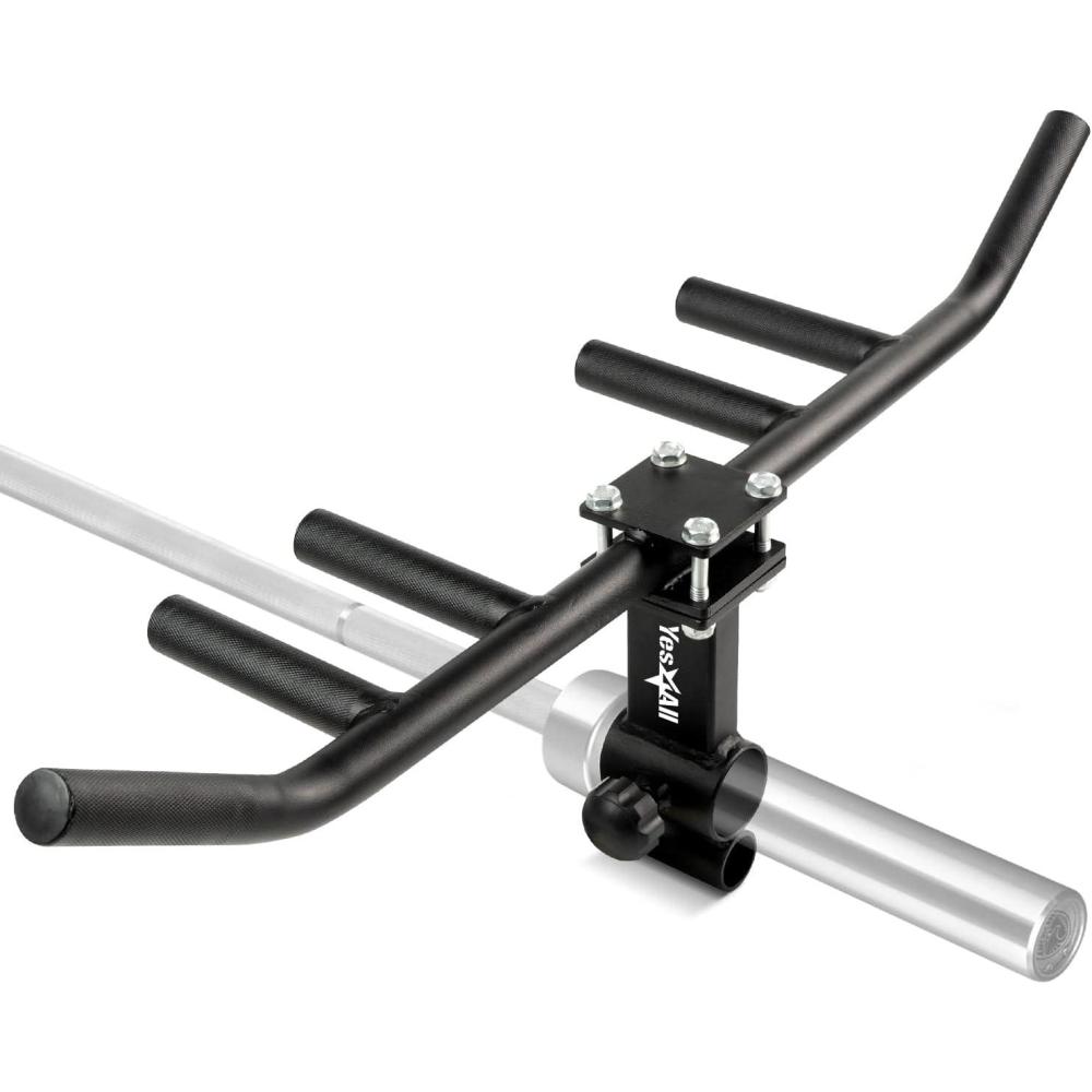 Yes4All 550LBS Multi-Grip Rowing Landmine Handle, T Bar LAT, Viking Press fits 1 & 2″ Bar Sturdy Design, Easy to Install(A. Multigrip Rowing Handle)