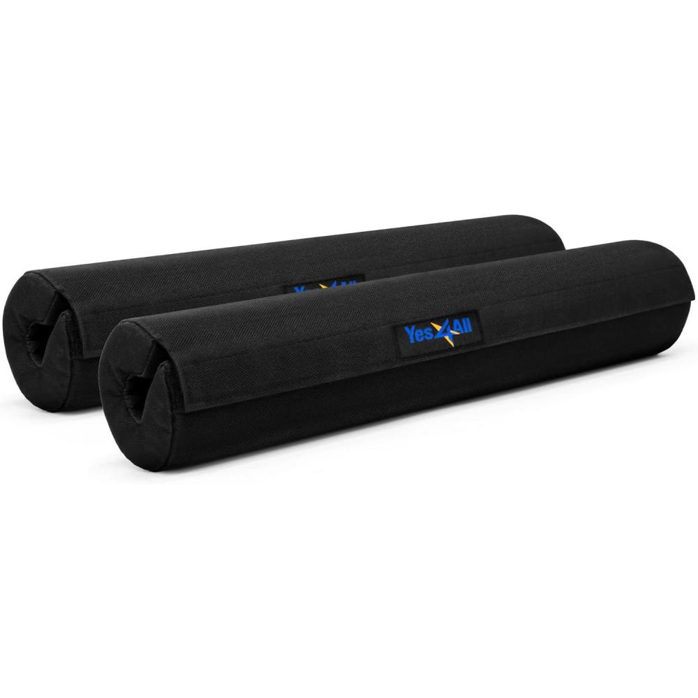 Yes4All Ergonomic Foam Bar Pad, Olympic Barbell Squat & Neck Pad for Squats, Hip Thrusts & Weight Lifting Bar(Set 2 Black)