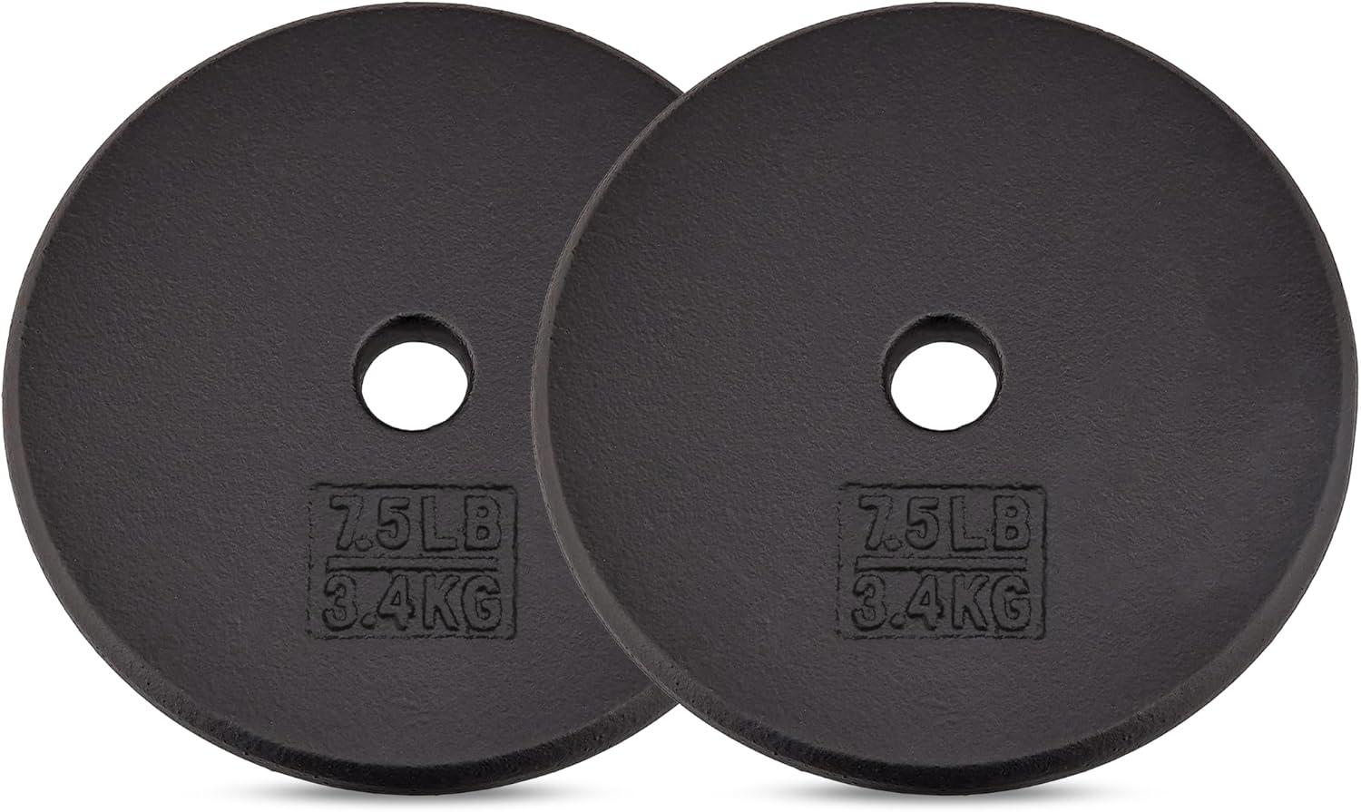 Yes4All Standard 1″ Cast Iron Weight Plate – Ideal for Strength Training – Multiple Weight: 5LB to 25LB (Single & Set of 4)(1-Inch Center)