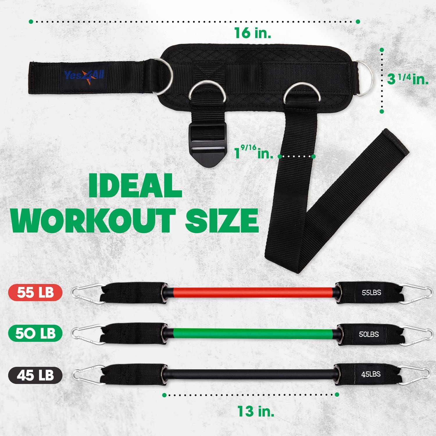 Yes4All Ankle Strap for Cable Machines and Resistance Bands, Work Out Cuff Attachment for Home & Gym, Booty Workouts/Glutes Exercises – Three Level Resistance Bands