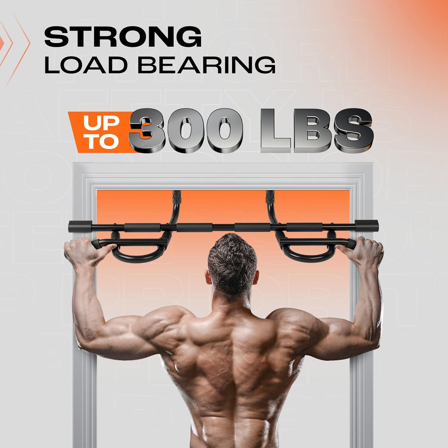 Yes4All Heavy Duty Wall Mounted Pull Up Bar, Over Door Pull Up Bar for Doorway, Multi Grip Chin Up Bar, Sturdy Strength Training Bars & Durable Gym Bar for Home Exercise(Pull Up Bar XSP)