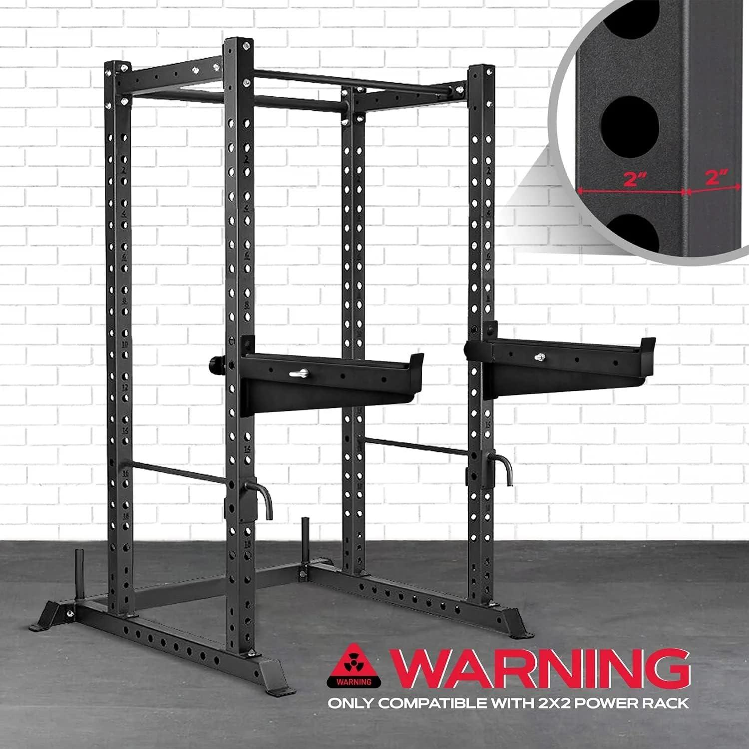 Yes4All Alloy Steel Barbell Holder J-Hooks And Premium Spotter Arms For 2×2 Power Rack/Power Cage/Squat Rack – 1,000 Lbs Capacity Attachments