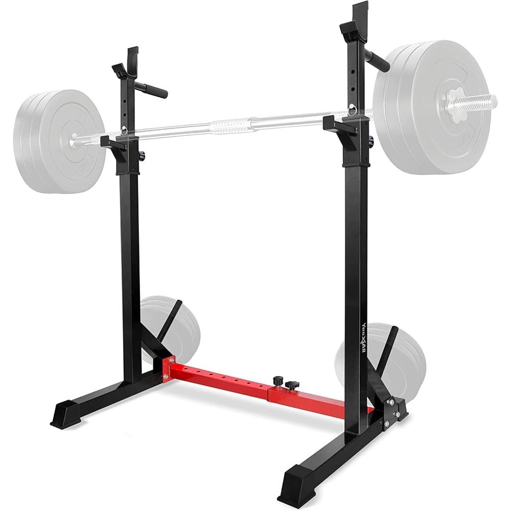 Yes4All Squat Rack for Home Gym, Adjustable Barbell Stand Rack, Multi-Function Weight Lifting, Dip Bar Station, Bench Press Rack Stand, Weight Plate Storage – Capacity Up to 600LBS(A. Squat Rack – Capacity 500 Pounds)