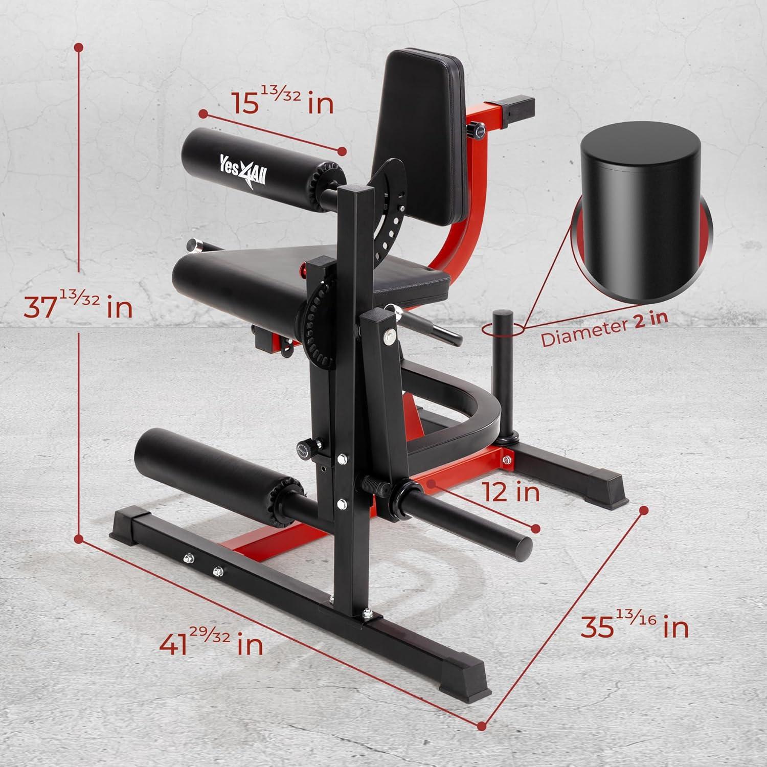 Yes4All Leg Extension and Curl Machine, Adjustable Leg Machine with Plate Loaded, Leg Extension and Curl Bench for Home Gym