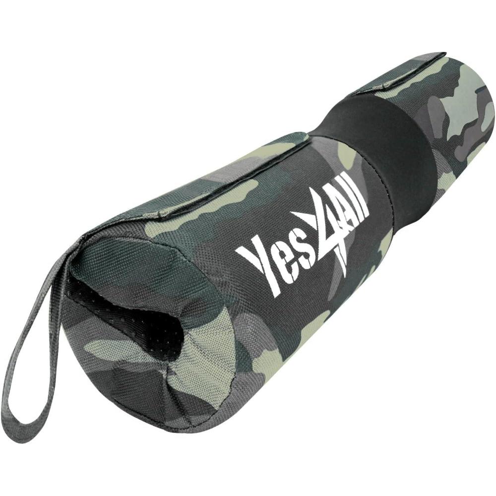 Yes4All Ergonomic Foam Bar Pad, Olympic Barbell Squat & Neck Pad for Squats, Hip Thrusts & Weight Lifting Bar(New camo)