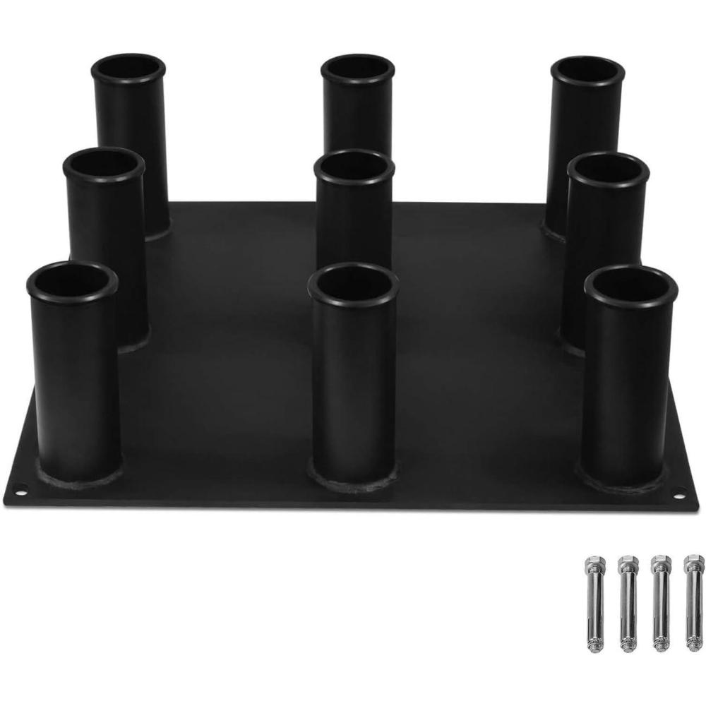 Yes4All Vertical Storage Rack, Home Gym Organizer, Barbell & Dumbbell Rack for 2-inch Olympic & Curl Bars(B. 9 Bar -Black)