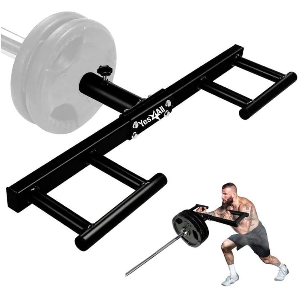 Yes4All Viking Press, Landmine Handle Attachment for 2-Inch Olympic Barbell – 3 Hand Grip Positions – Support Home Gym for Deadlift, Squat Workout, Increased Versatility(A. (Black) Viking Press Handle)