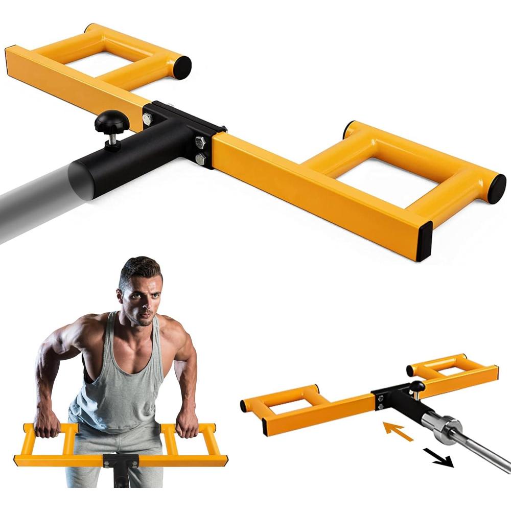 Yes4All Viking Press, Landmine Handle Attachment for 2-Inch Olympic Barbell – 3 Hand Grip Positions – Support Home Gym for Deadlift, Squat Workout, Increased Versatility(A. Orange – Viking Press)