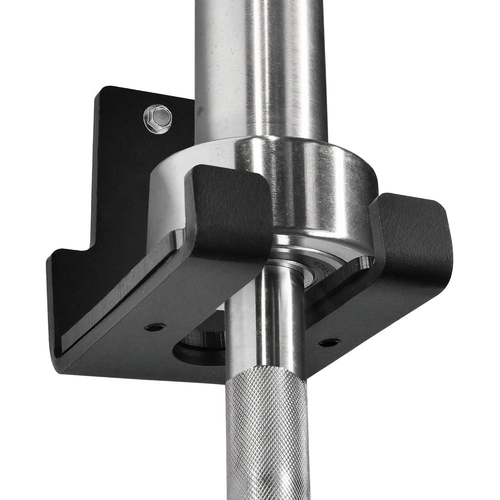 Yes4All Vertical Wall Mounted Olympic Barbell Holder, Barbell Storage Rack, Hanging Barbell Rack for Home Fitness Equipment(B. Black Vertical Wall Mounted 1 Bar)