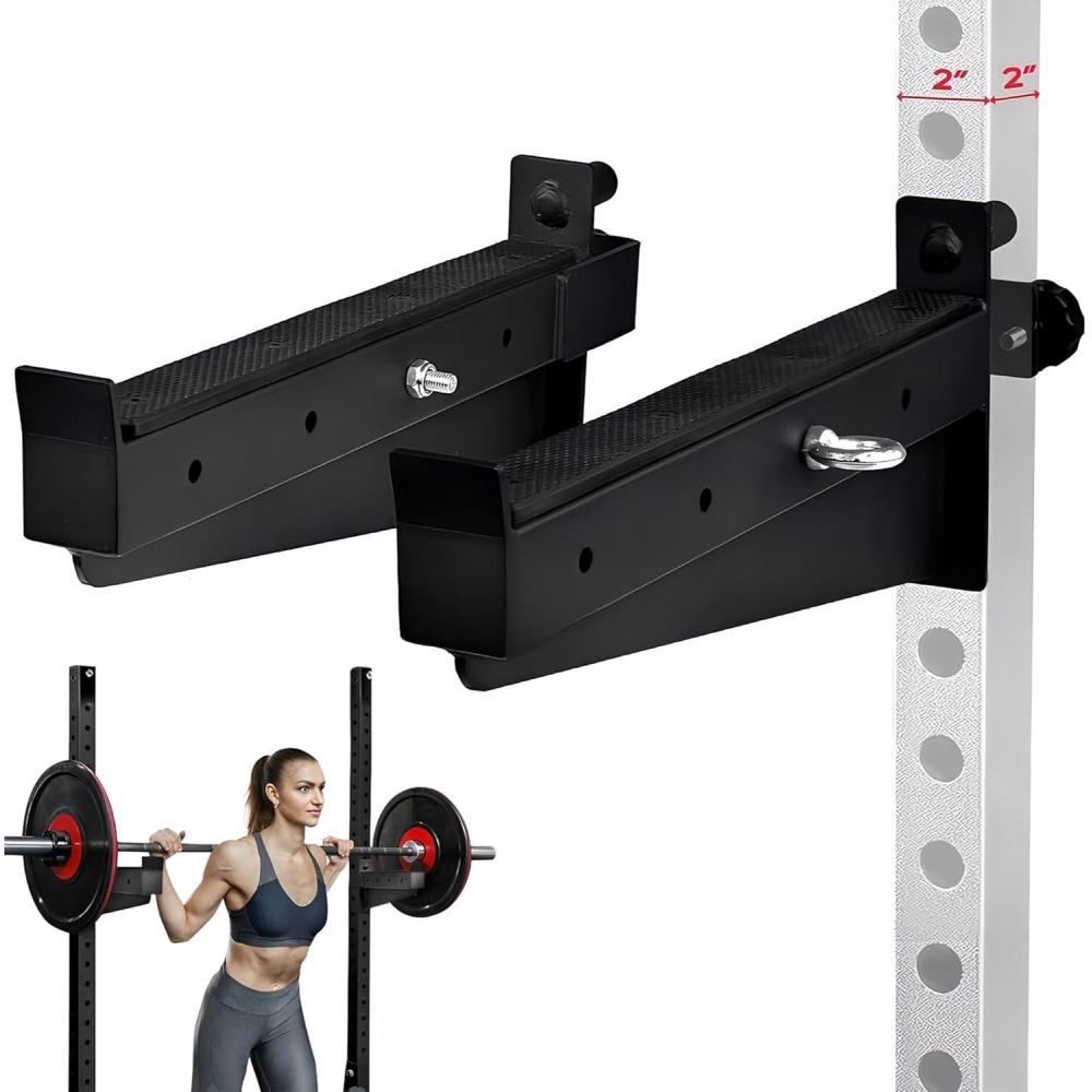 Yes4All 1,000 LBS Capacity – Premium Safety Squat Bar Attachment – Barbell Spotter Arms for 2×2 inch Tube, Hole 1 inch Squat Rack, Power Cage(‎A.Spotter Arms 2×2)