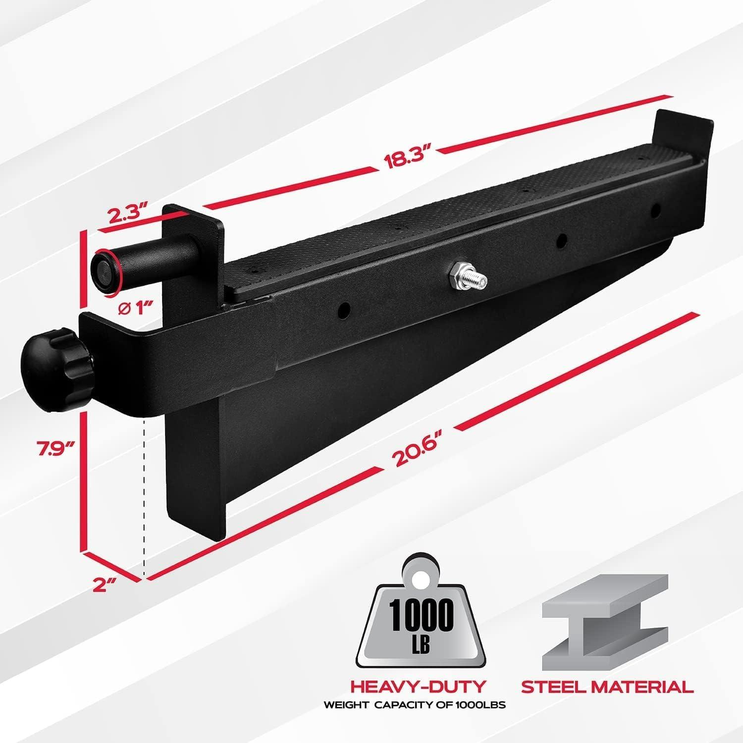 Yes4All 1,000 LBS Capacity – Premium Safety Squat Bar Attachment – Barbell Spotter Arms for 2×2 inch Tube, Hole 1 inch Squat Rack, Power Cage(‎A.Spotter Arms 2×2)
