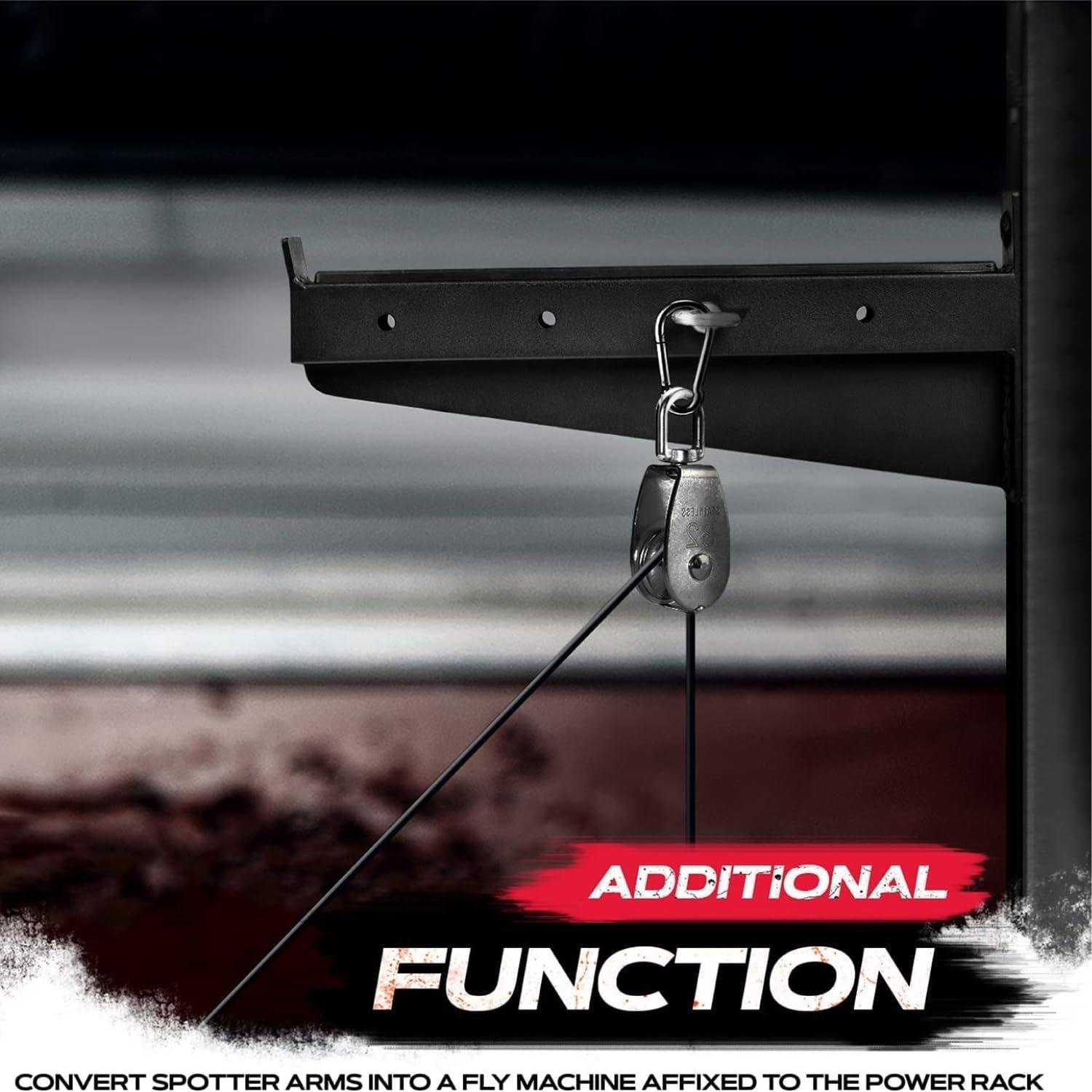 Yes4All 1,000 LBS Capacity – Premium Safety Squat Bar Attachment – Barbell Spotter Arms for 2×2 inch Tube, Hole 1 inch Squat Rack, Power Cage(‎A.Spotter Arms 2×2)