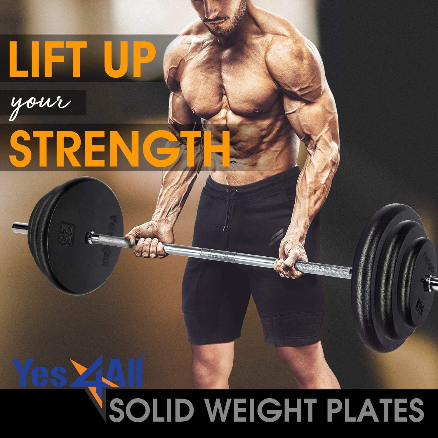 Yes4All 1 Inch Grip Cast Iron Weight Plates for Dumbbells – Standard Weight Plates – 20lb