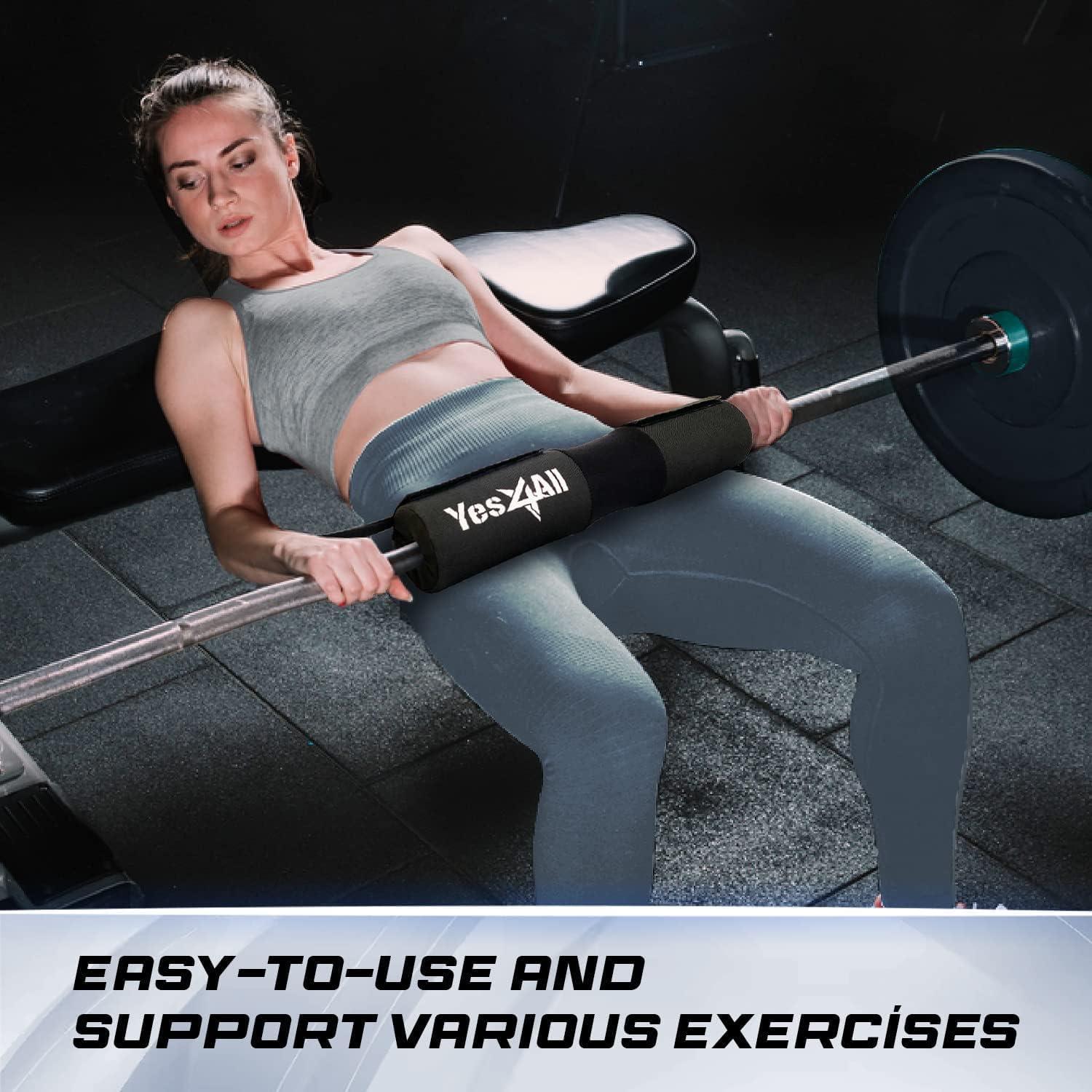 Yes4All Ergonomic Foam Bar Pad – Olympic Barbell Squat Pad – Neck Pad for Squats, Hip Thrusts – Weight Lifting Bar Pad