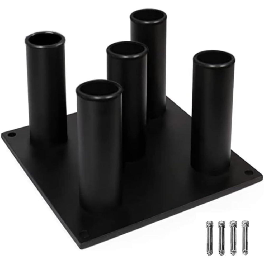 Yes4All Vertical Storage Rack, Home Gym Organizer, Barbell & Dumbbell Rack for 2-inch Olympic & Curl Bars(A. 5 Bar – Black)