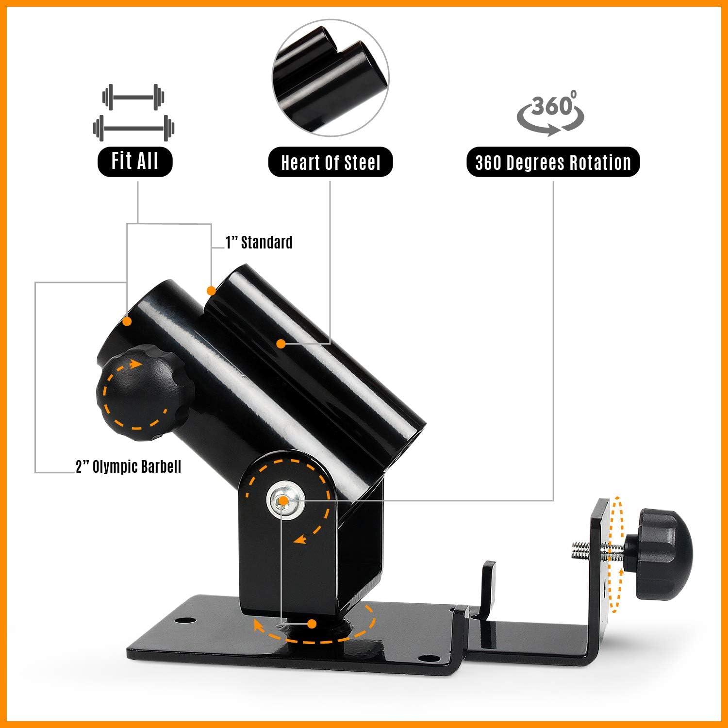 Yes4All Deluxe T-Bar Row Platform – Full 360° Swivel & Easy to Install – Fits 1 Standard and 2 Olympic Bars (8. Black – T-Bar Row Platform + Lock Jaw 1inch & 2inch)