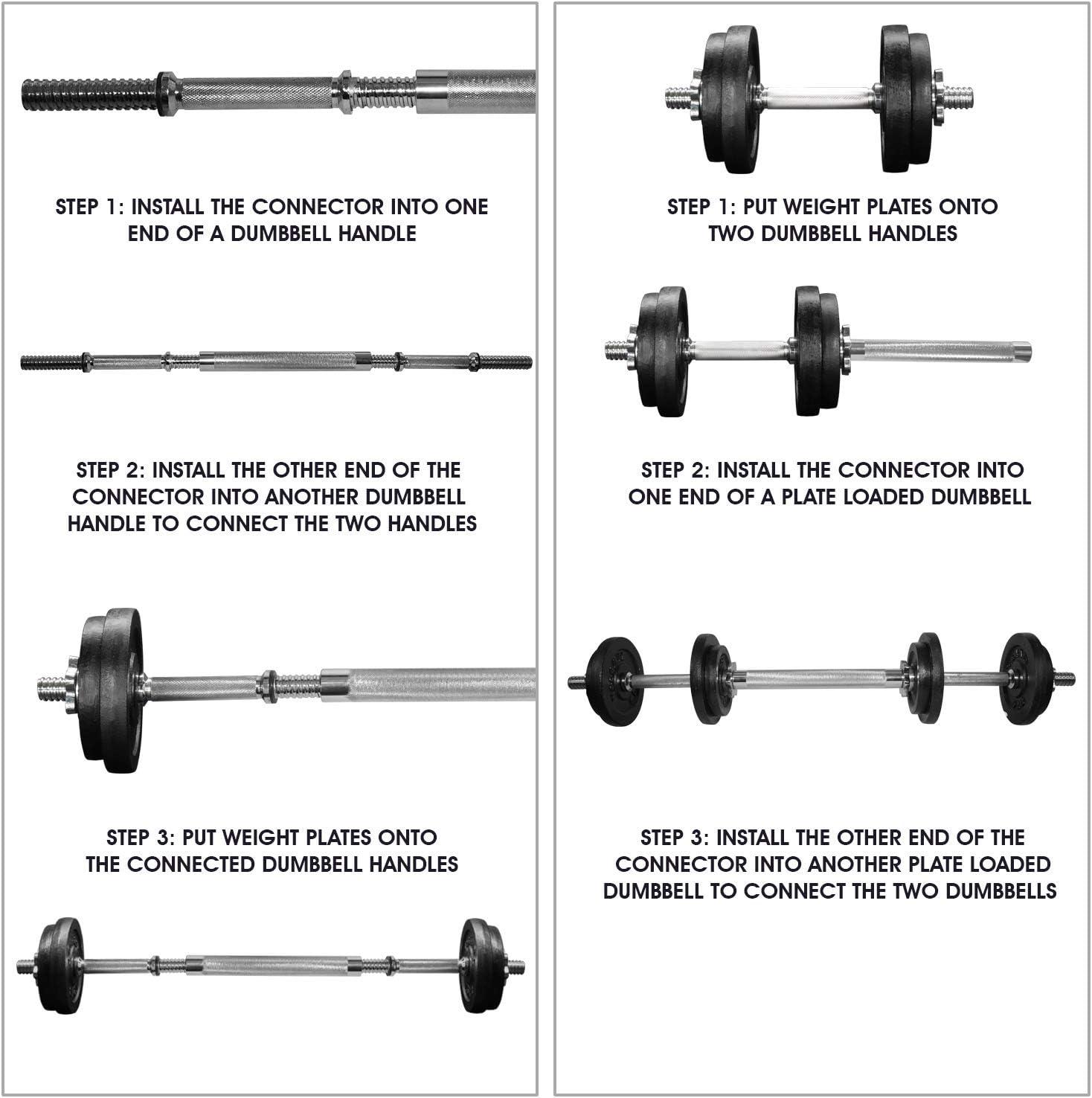Yes4All Adjustable Weights Dumbbells Set – Exercise & Workout Equipment for Home Gym, Size Options Available 50lb, 60lb(F. Barbell 60LB or 30LB Dumbbell Pair)