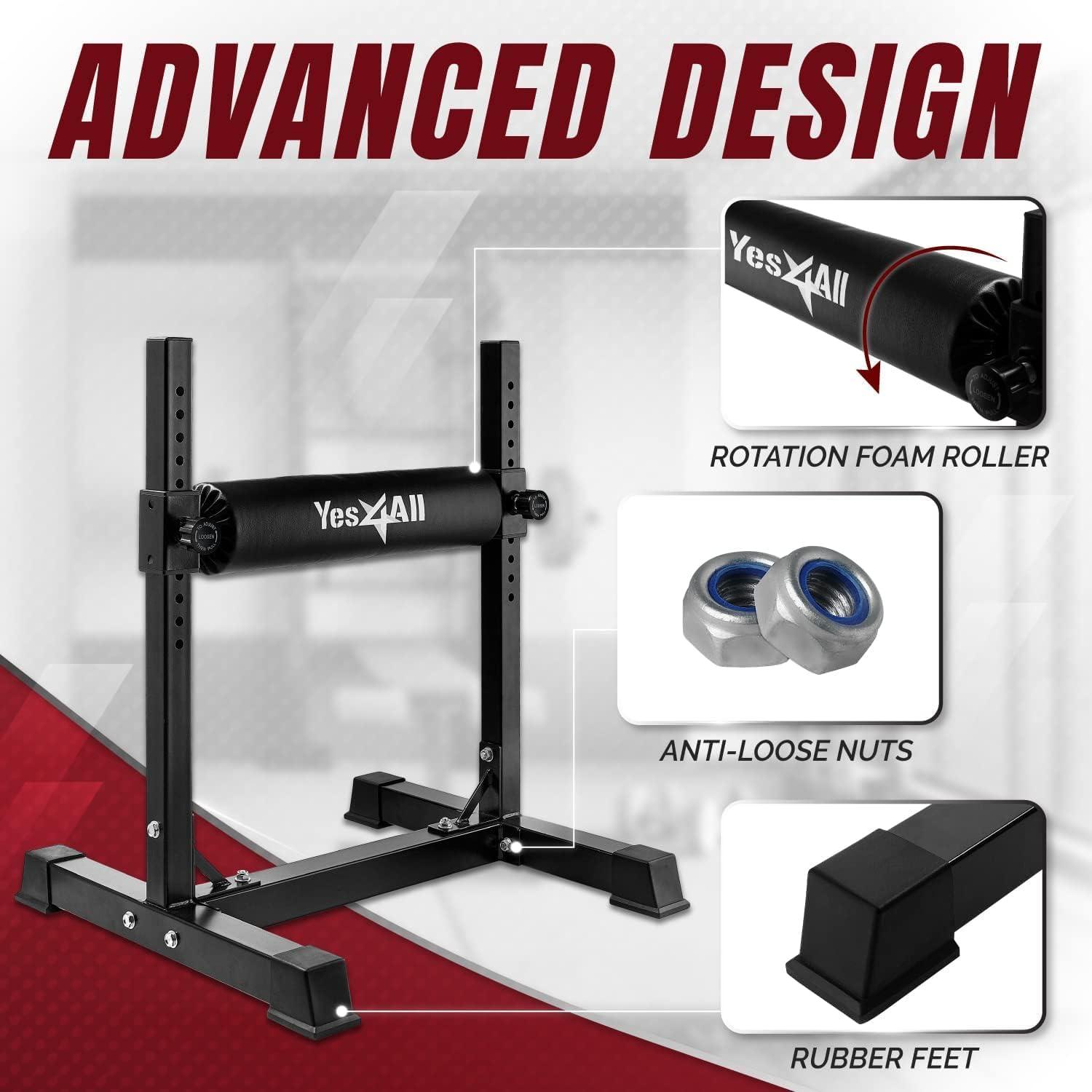 Yes4All Bulgarian Split Squat Stand – Single Leg Squat Roller & Bodyweight Training(A. Black)