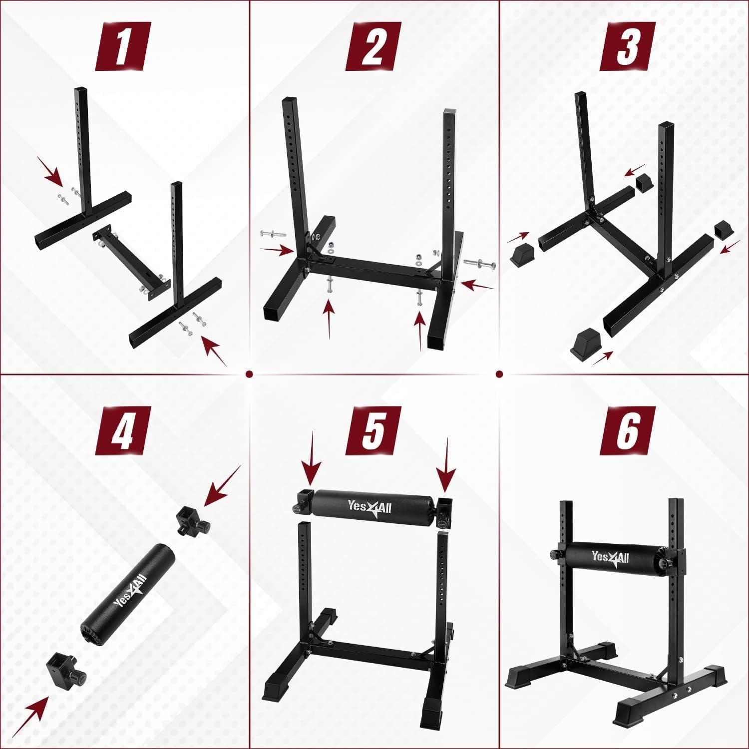Yes4All Bulgarian Split Squat Stand – Single Leg Squat Roller & Bodyweight Training(A. Black)