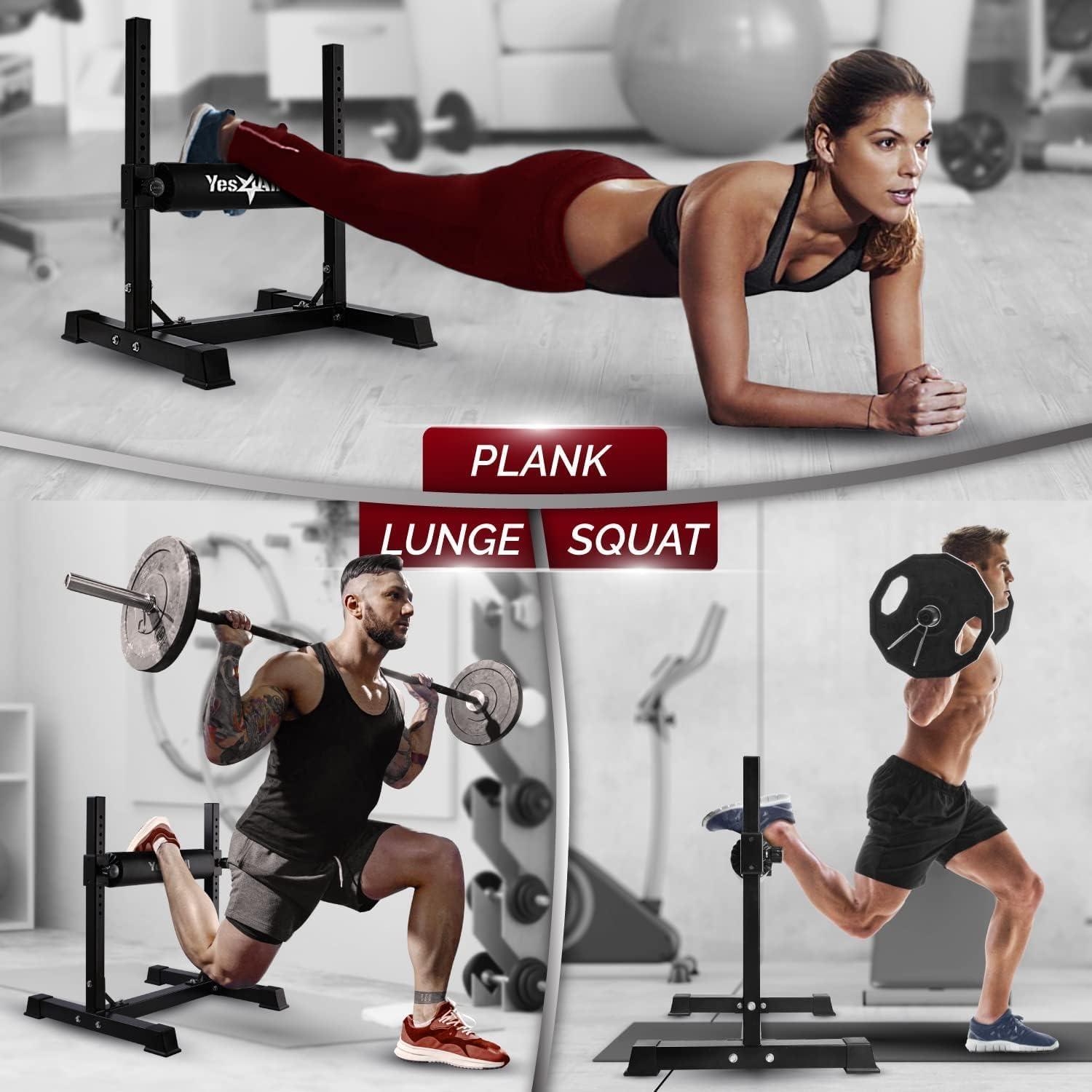Yes4All Bulgarian Split Squat Stand – Single Leg Squat Roller & Bodyweight Training(A. Black)