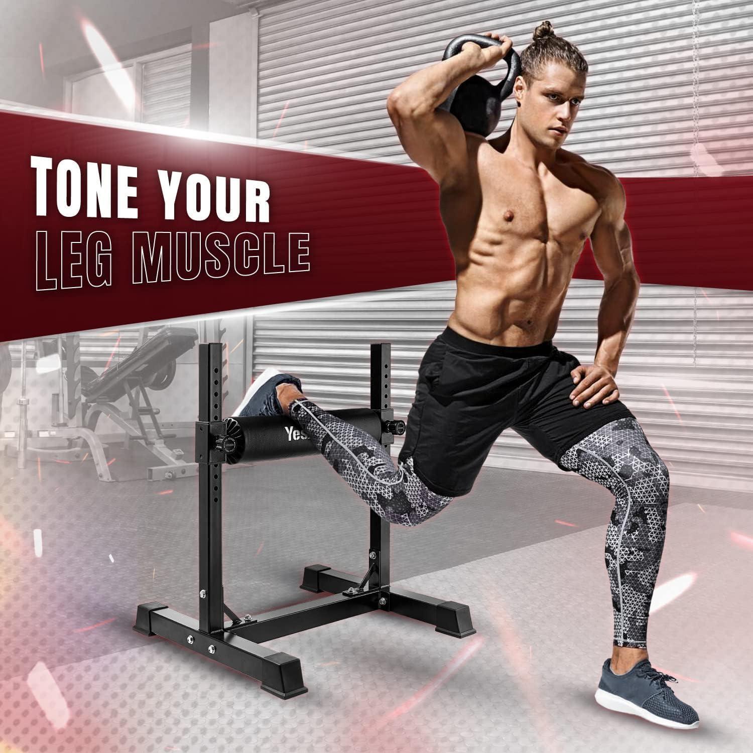 Yes4All Bulgarian Split Squat Stand – Single Leg Squat Roller & Bodyweight Training(A. Black)
