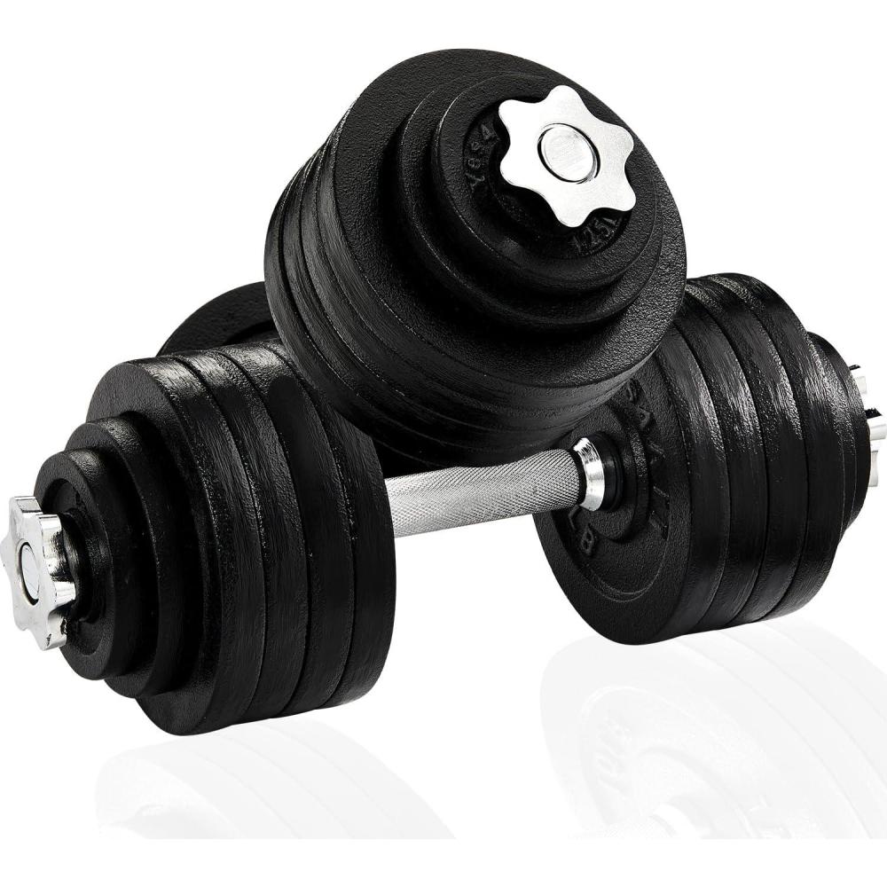 Yes4All Adjustable Dumbbell Set with Weight Plates/Connector – Exercise & Workout Equipment – Size Options 40lbs to 200lbs(I. 105LB or 52.5LBS Dumbbell Pair)