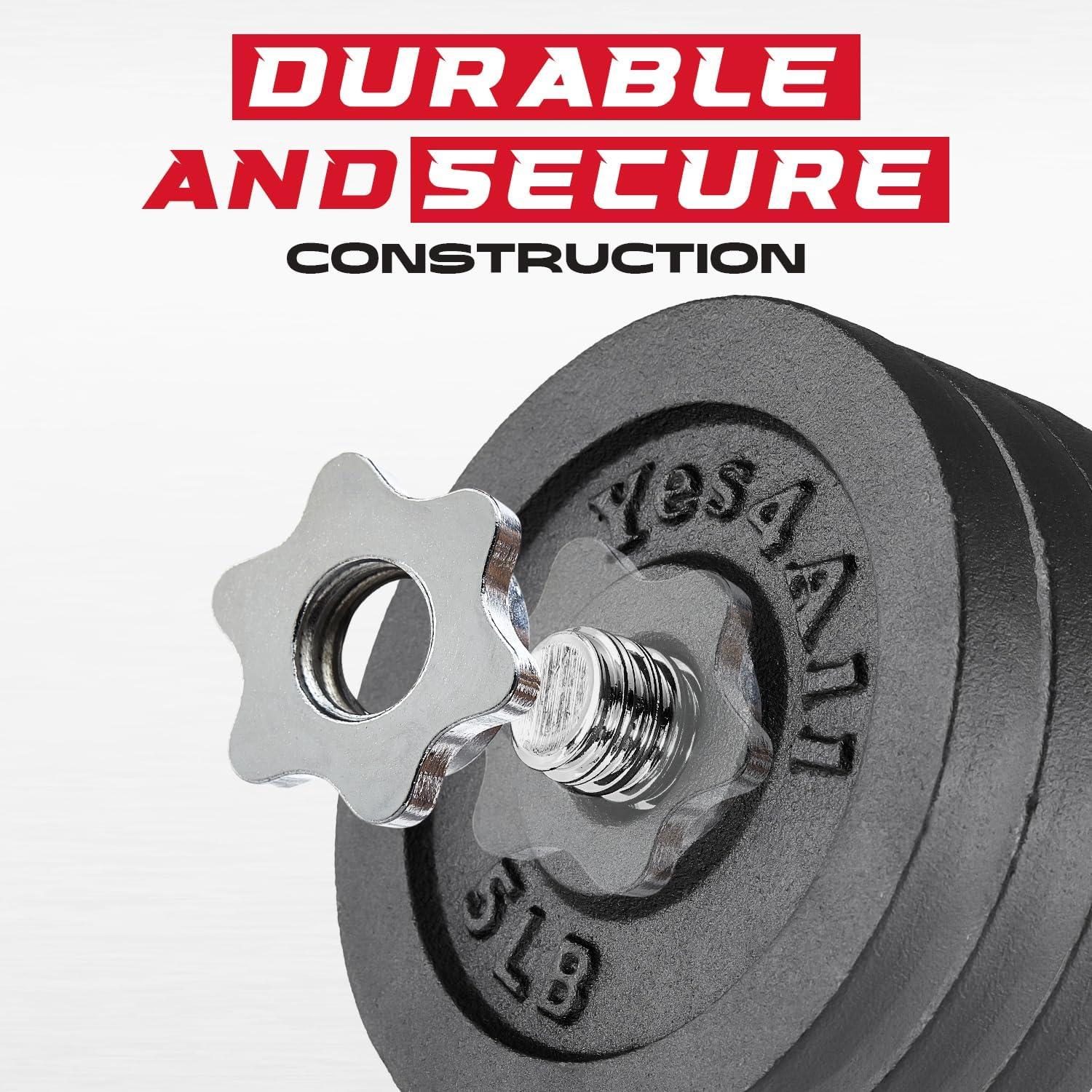Yes4All Adjustable Dumbbell Set with Weight Plates/Connector – Exercise & Workout Equipment – Size Options 40lbs to 200lbs(I. 105LB or 52.5LBS Dumbbell Pair)