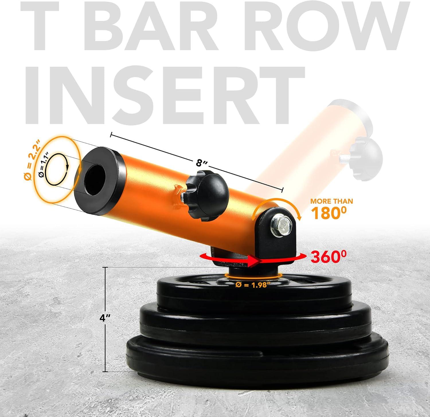 Yes4All T-Bar Row Plate Post Insert Landmine Attachment – Fit 1″ & 2 Olympic Bars – Full 360° Swivel & Easy to Install