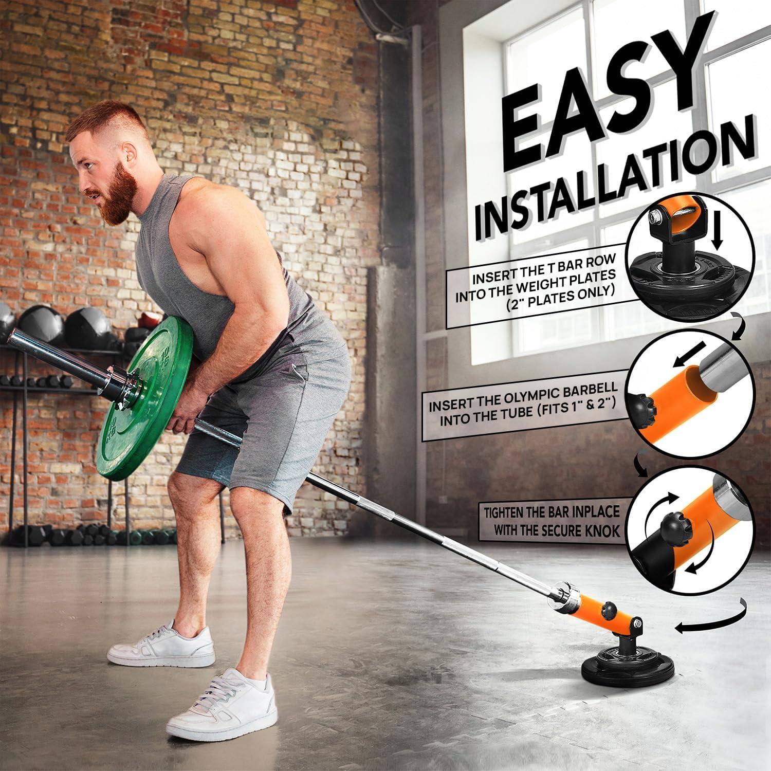 Yes4All T-Bar Row Plate Post Insert Landmine Attachment – Fit 1″ & 2 Olympic Bars – Full 360° Swivel & Easy to Install