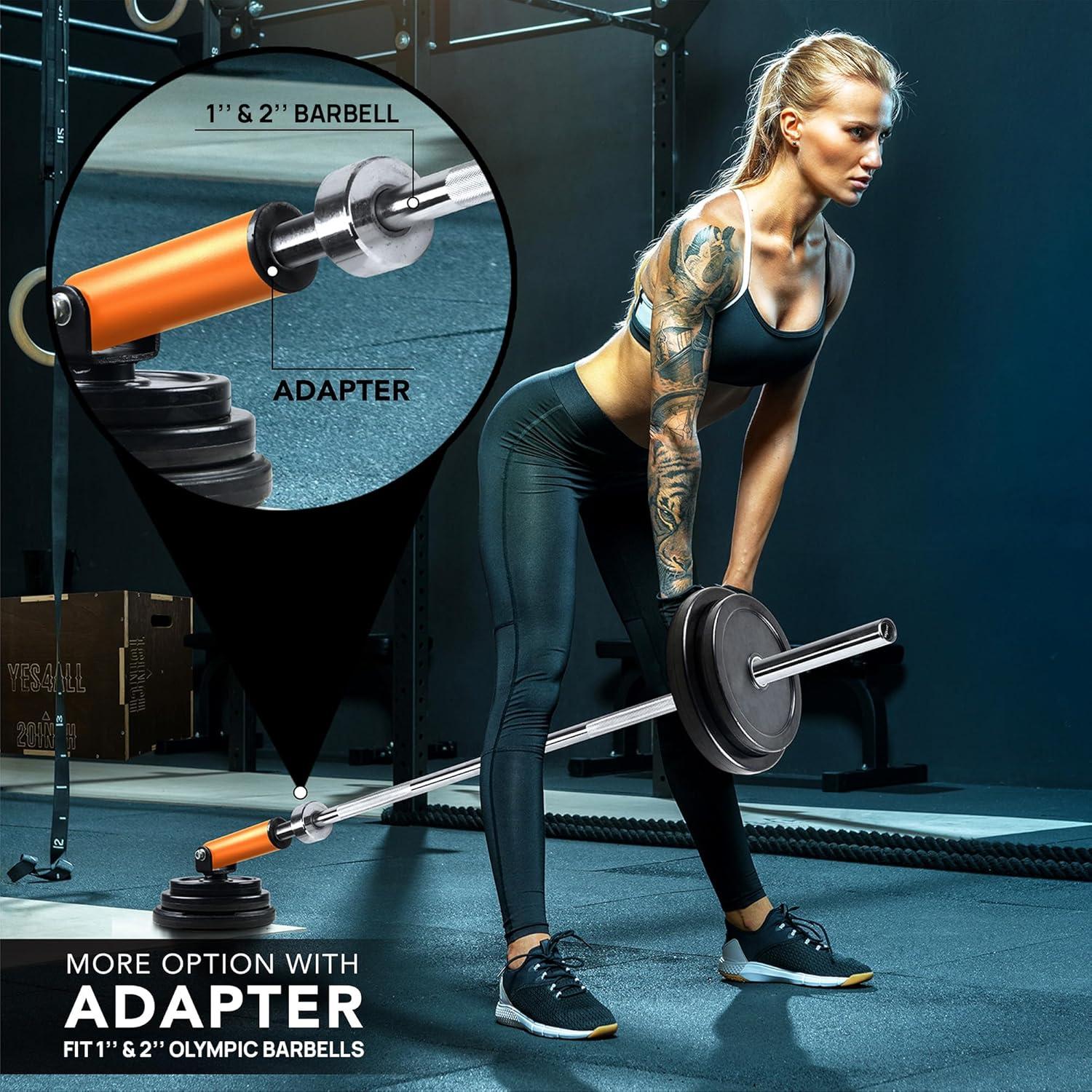 Yes4All T-Bar Row Plate Post Insert Landmine Attachment – Fit 1″ & 2 Olympic Bars – Full 360° Swivel & Easy to Install