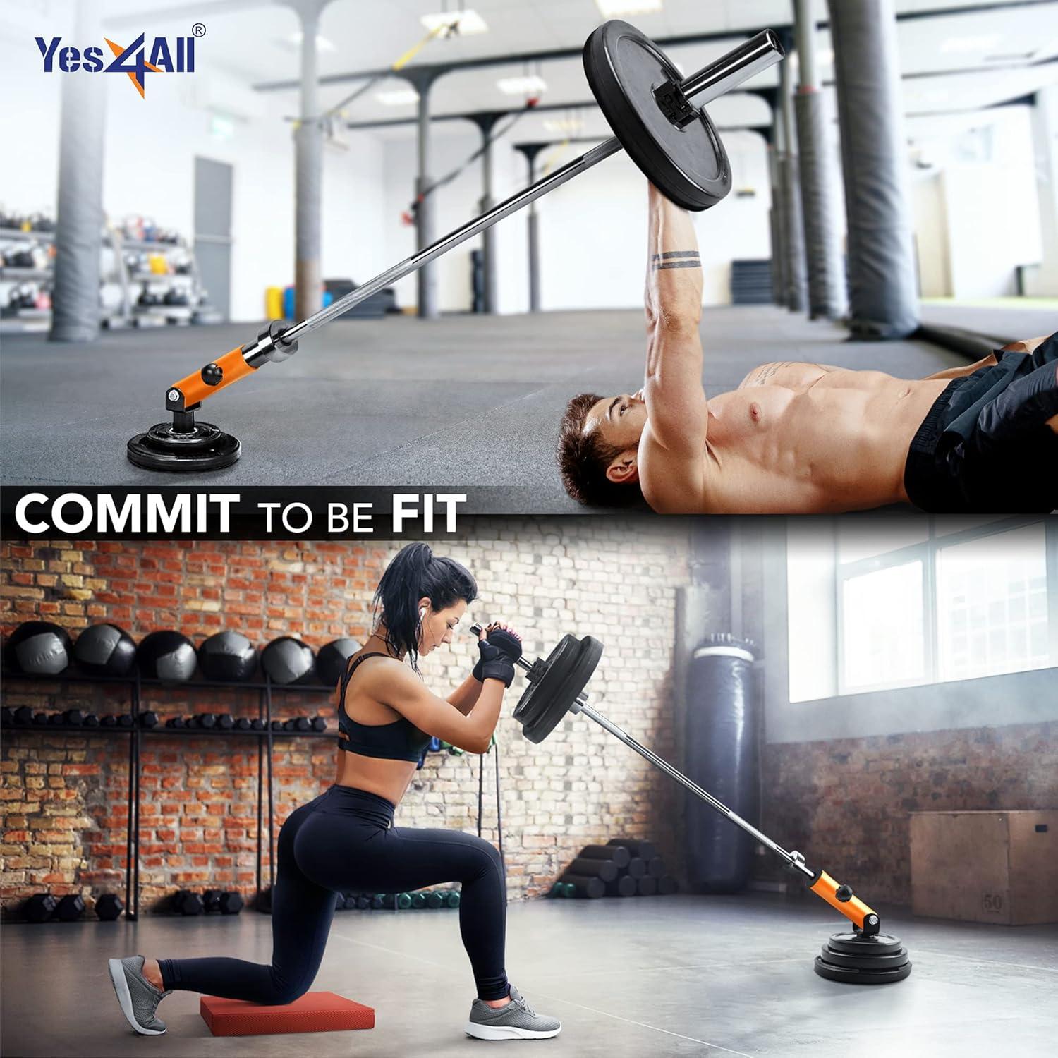 Yes4All T-Bar Row Plate Post Insert Landmine Attachment – Fit 1″ & 2 Olympic Bars – Full 360° Swivel & Easy to Install