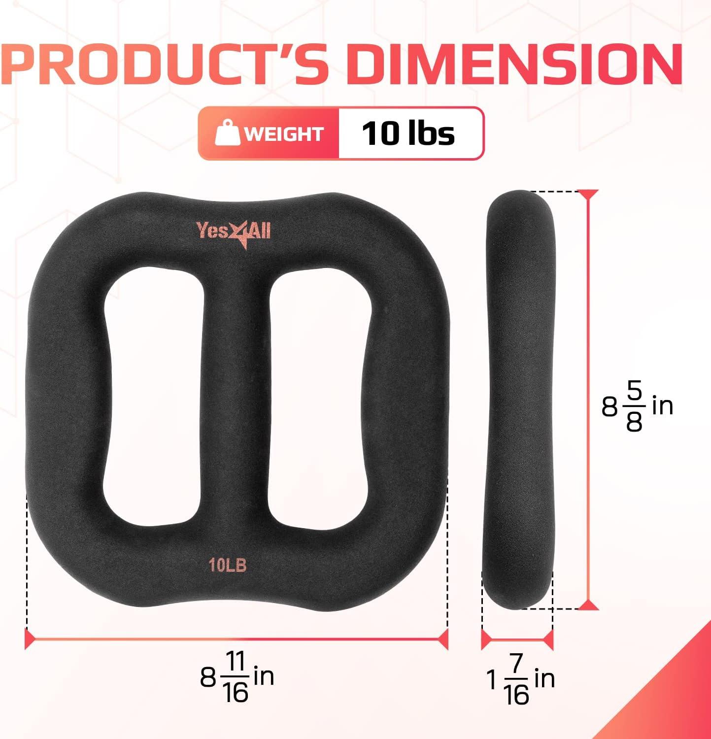 Yes4All 3-in-1 Multifunctional Neoprene Dumbbell/Multi-Usage Dumbbell with Solid Core, Ergonomic Curve,Black