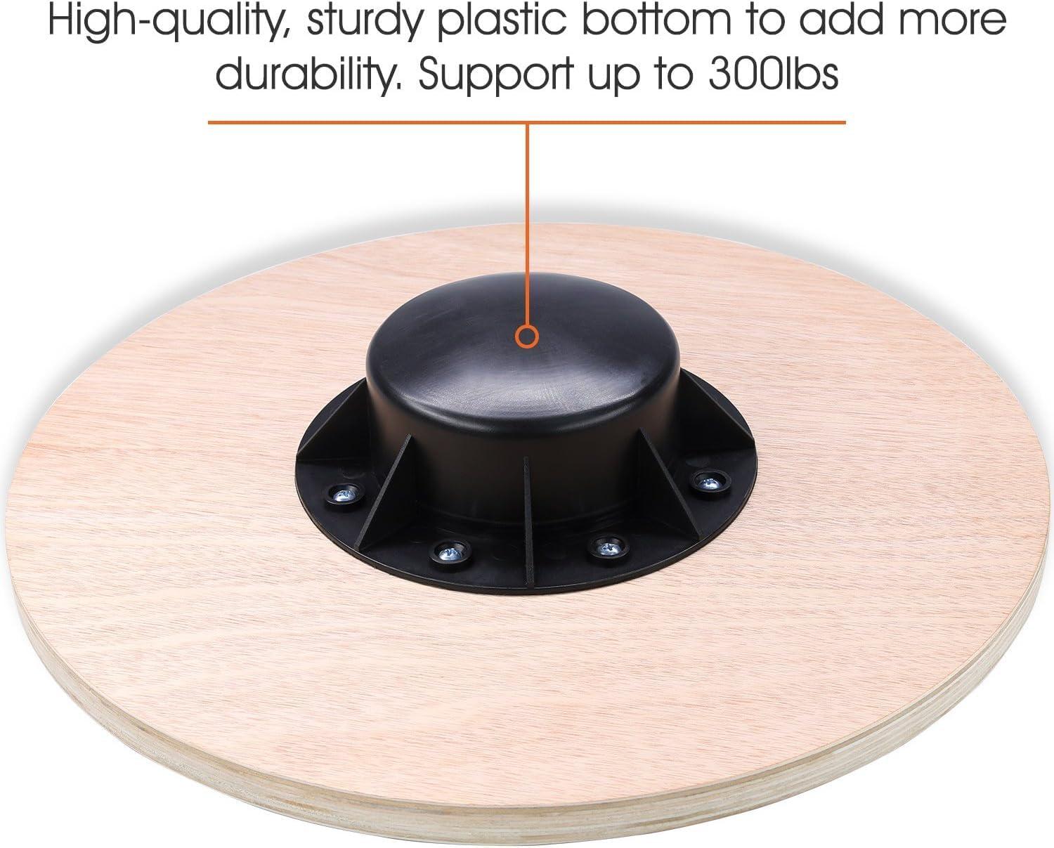 Yes4All 300lbs Wooden Wobble Board, 360-Degree Balance Board for Adults, Stylish Balance Trainer with Anti-Skid Texture